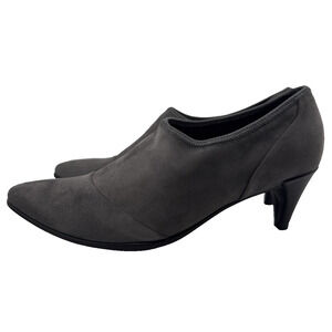Ecco Shape 45 Pointy Sleek Dress Pump Leather Titanium Grey Women 7-7.5‎ US NWB